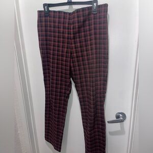 Red Plaid Pants Woman - ELLE
